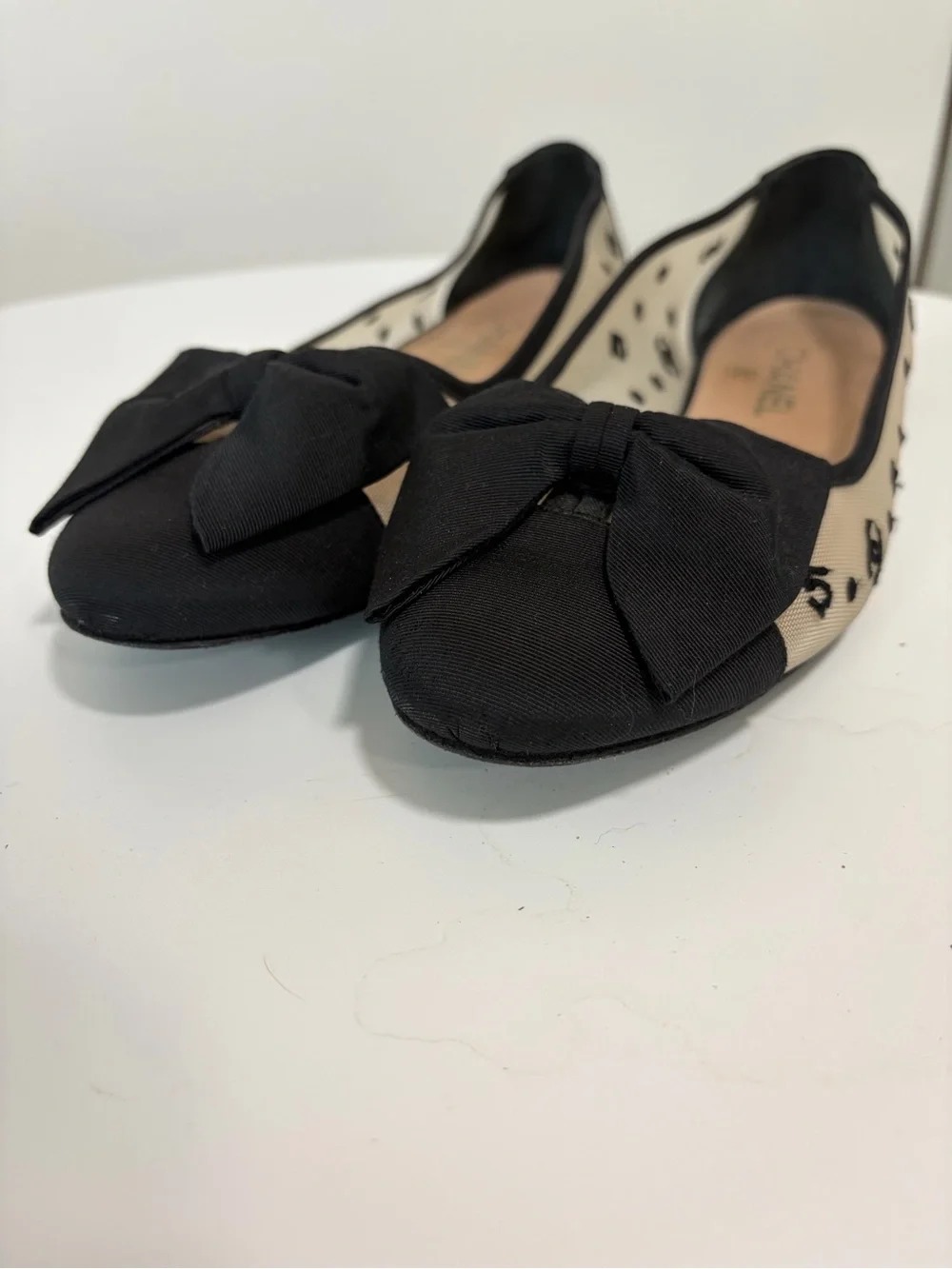 CHANEL Black & Mesh Ballet Flats size 39.5